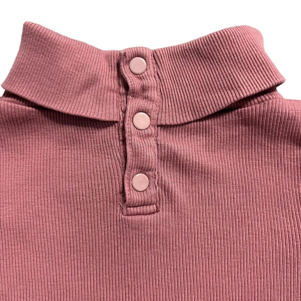 Misha & Puff 12-18m Mauve Organic Ribbed Pima Cotton Turtleneck Shirt — image 3 of 4